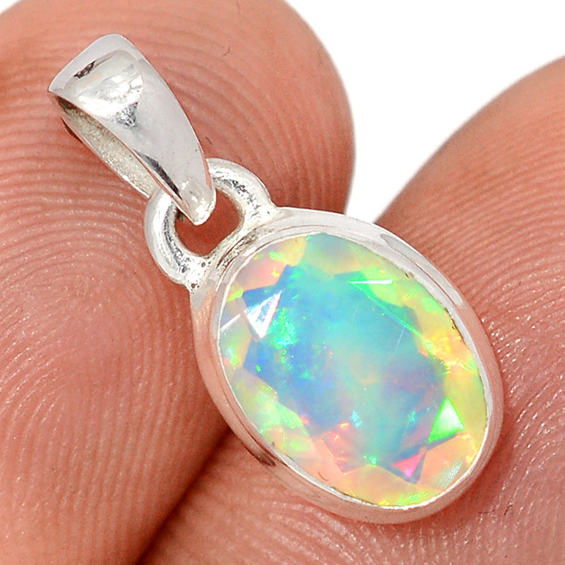 0.7" Ethiopian Opal Faceted Pendants - EOFP2331