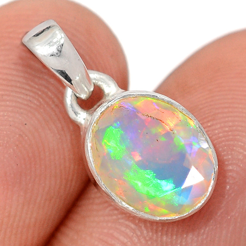 0.7" Ethiopian Opal Faceted Pendants - EOFP2348