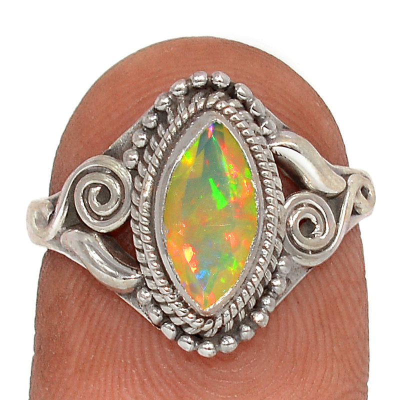 Small Filigree - Ethiopian Opal Faceted Ring - EOFR2107