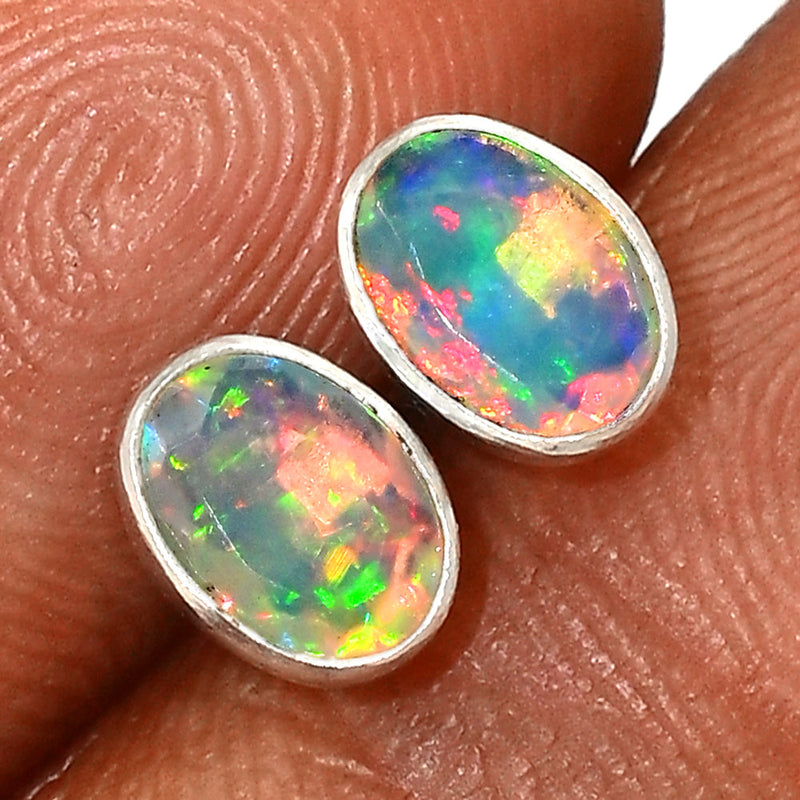 Ethiopian Opal Faceted Studs - EOFS145