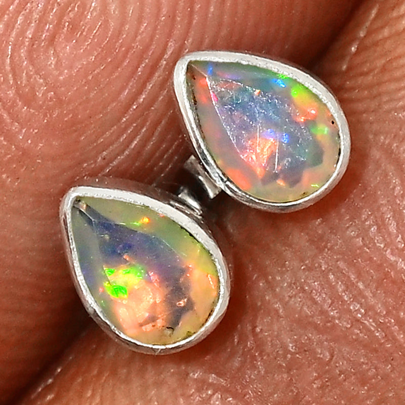 Ethiopian Opal Faceted Studs - EOFS156