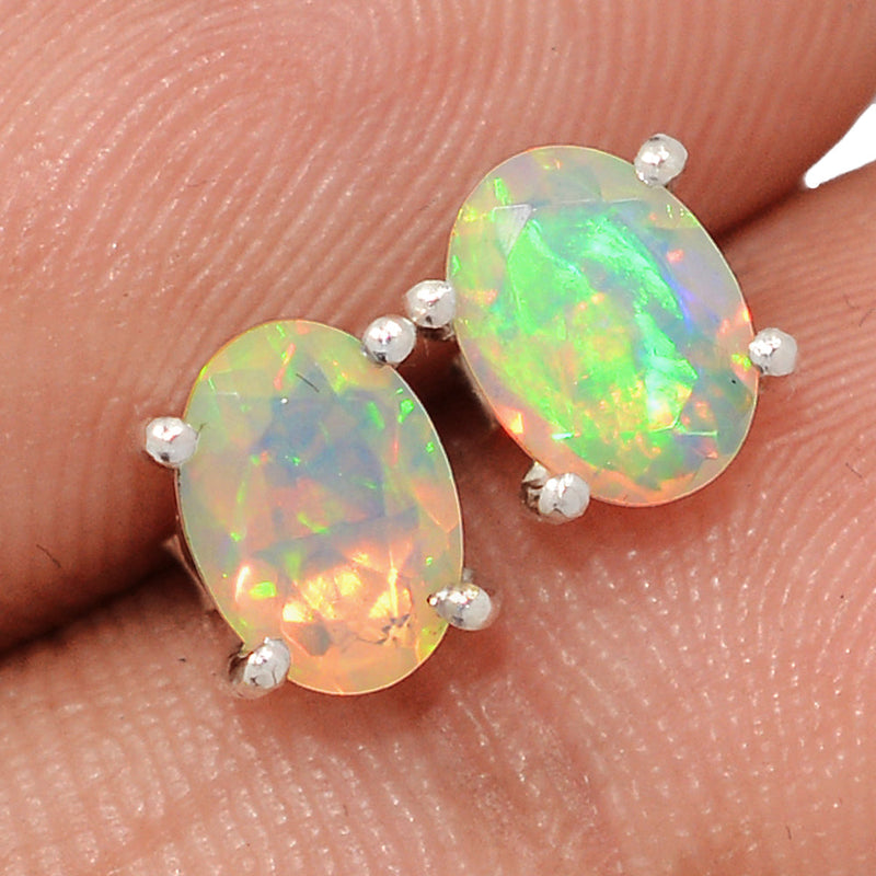 Claw - Ethiopian Opal Faceted Studs - EOFS167