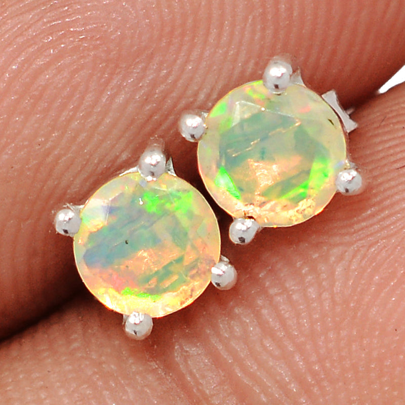 Claw - Ethiopian Opal Faceted Studs - EOFS168
