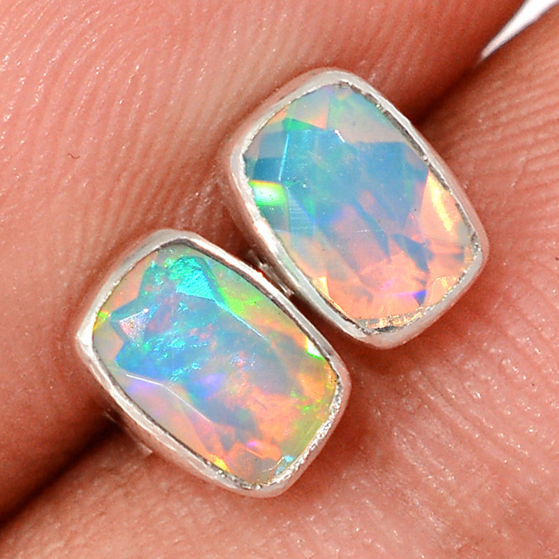 Ethiopian Opal Faceted Studs - EOFS174