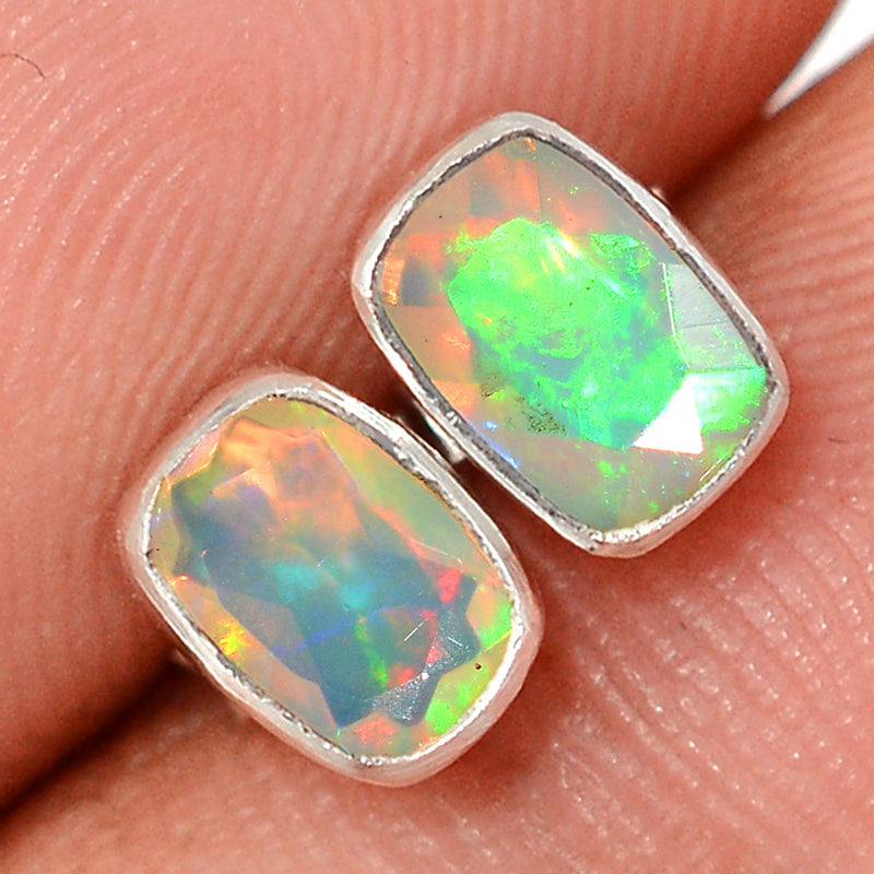 Ethiopian Opal Faceted Studs - EOFS181