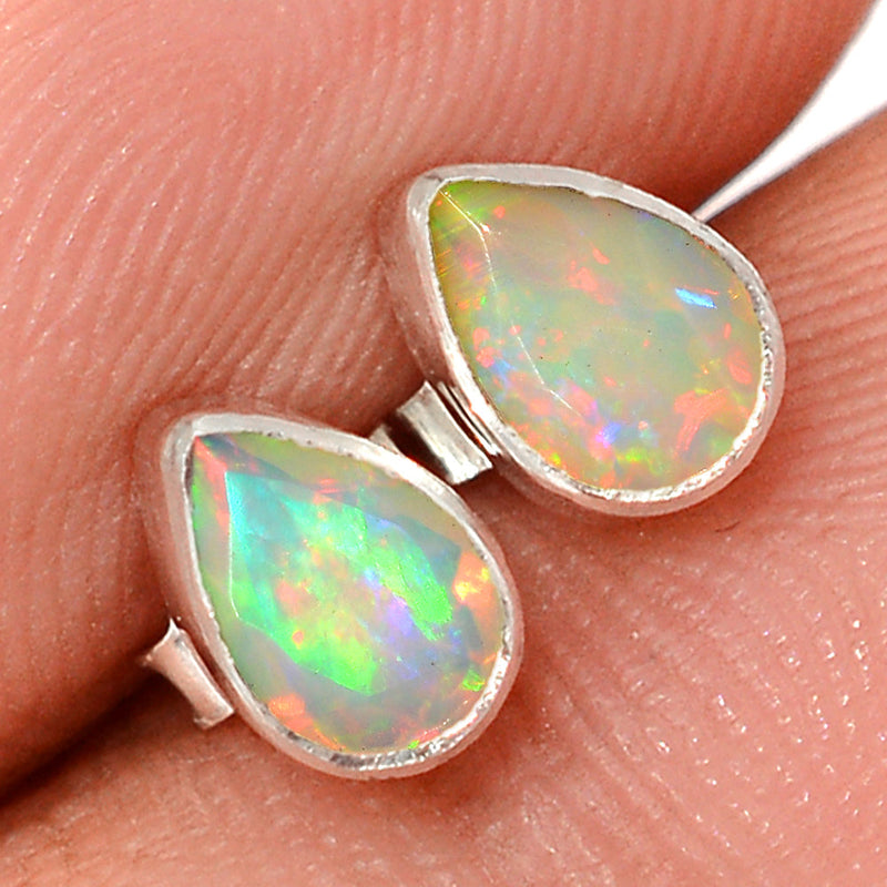 Ethiopian Opal Faceted Studs - EOFS183