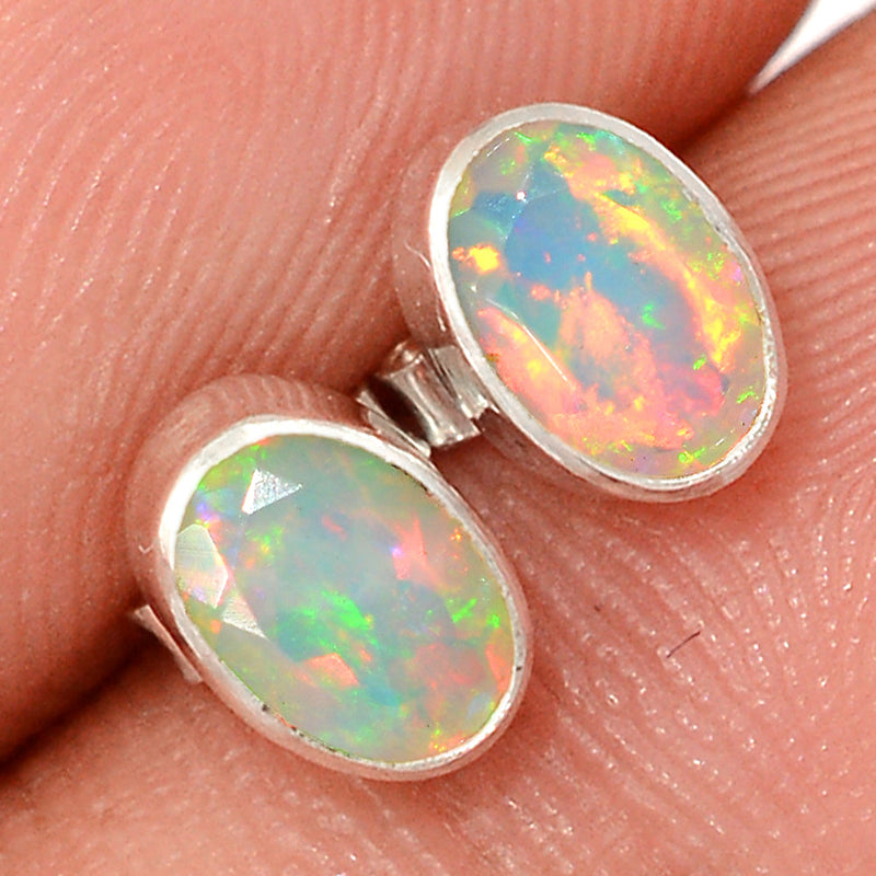 Ethiopian Opal Faceted Studs - EOFS184