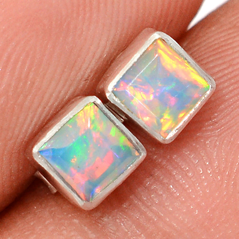 Ethiopian Opal Faceted Studs - EOFS188