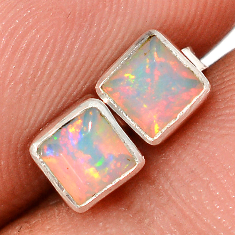 Ethiopian Opal Faceted Studs - EOFS202