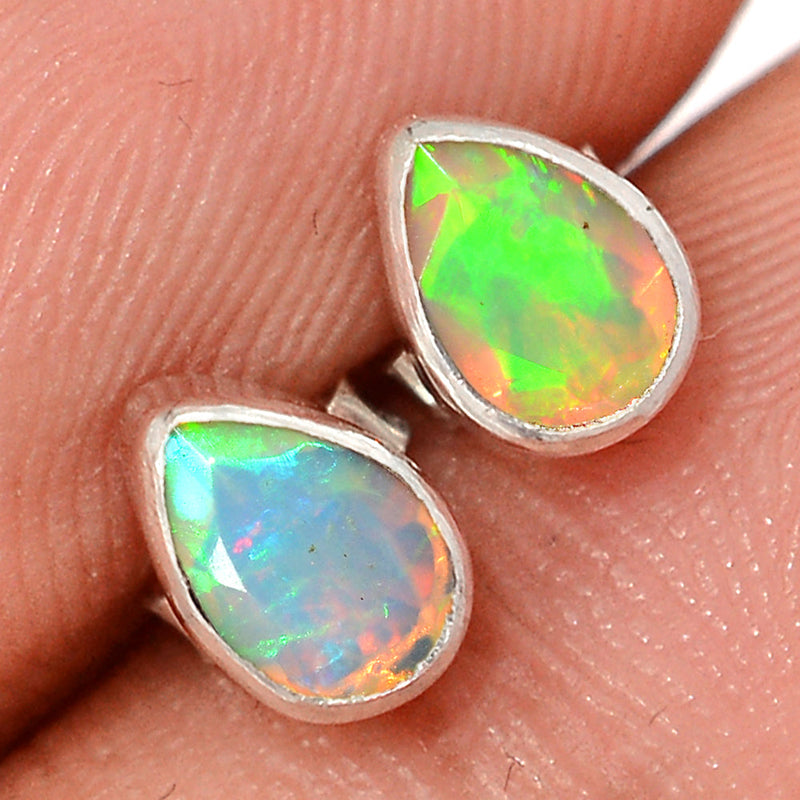 Ethiopian Opal Faceted Studs - EOFS207