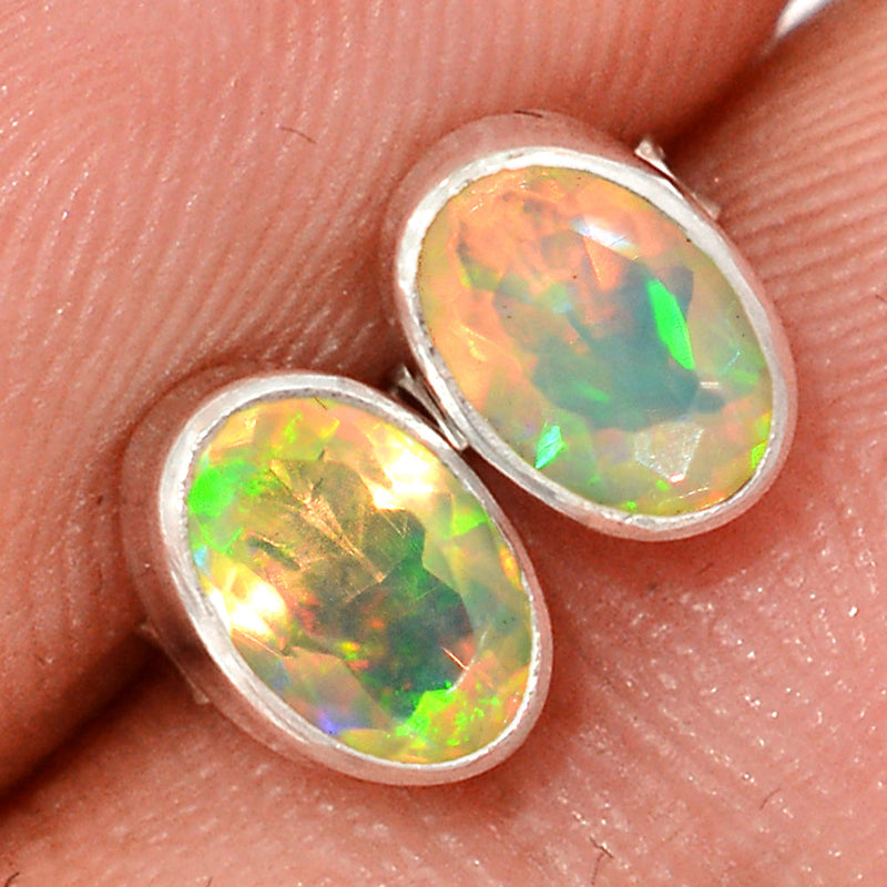 Ethiopian Opal Faceted Studs - EOFS208