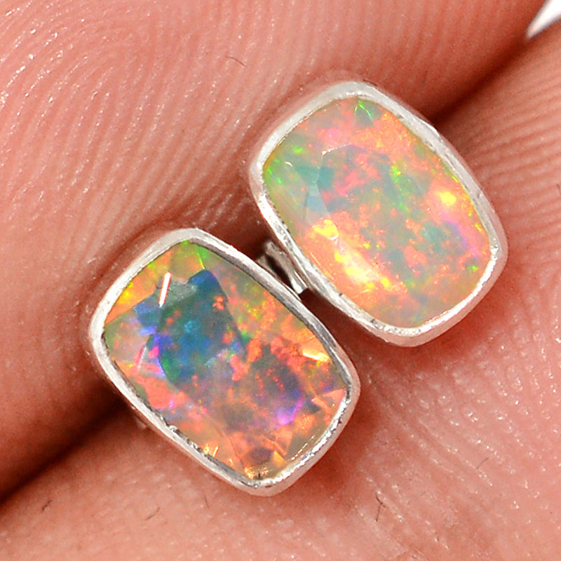 Ethiopian Opal Faceted Studs - EOFS209