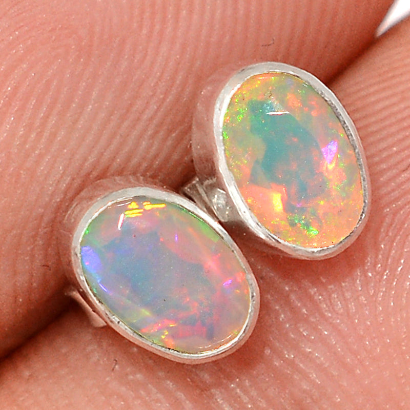 Ethiopian Opal Faceted Studs - EOFS210