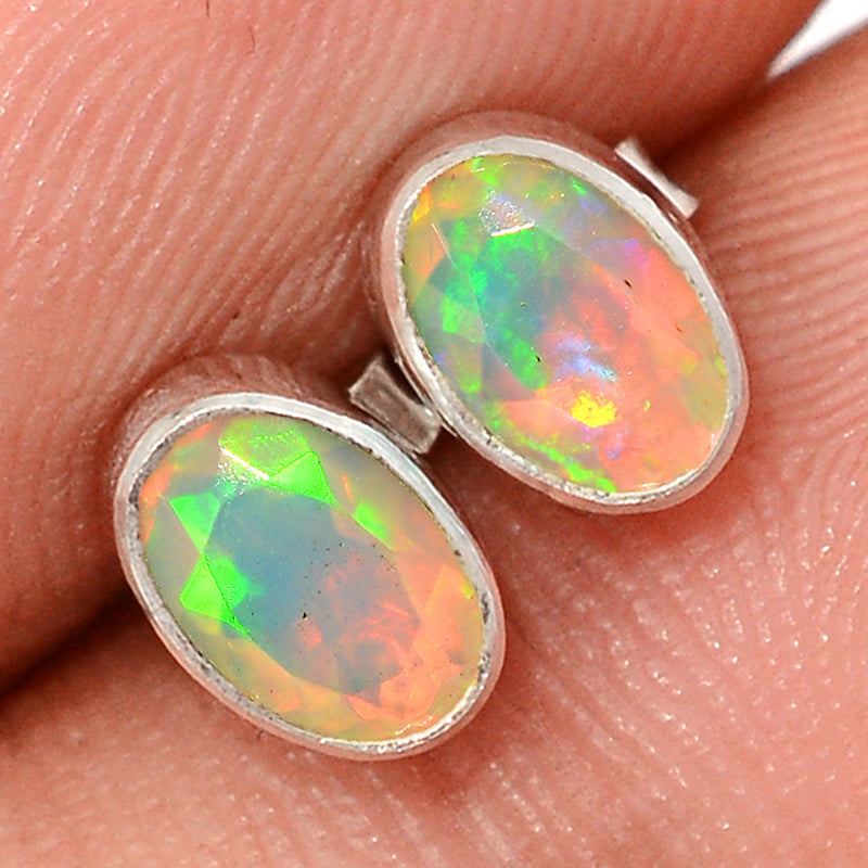 Ethiopian Opal Faceted Studs - EOFS211