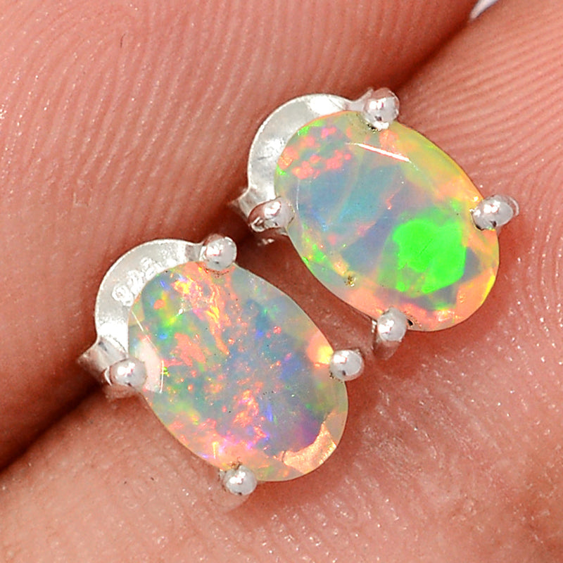 Claw - Ethiopian Opal Faceted Studs - EOFS229