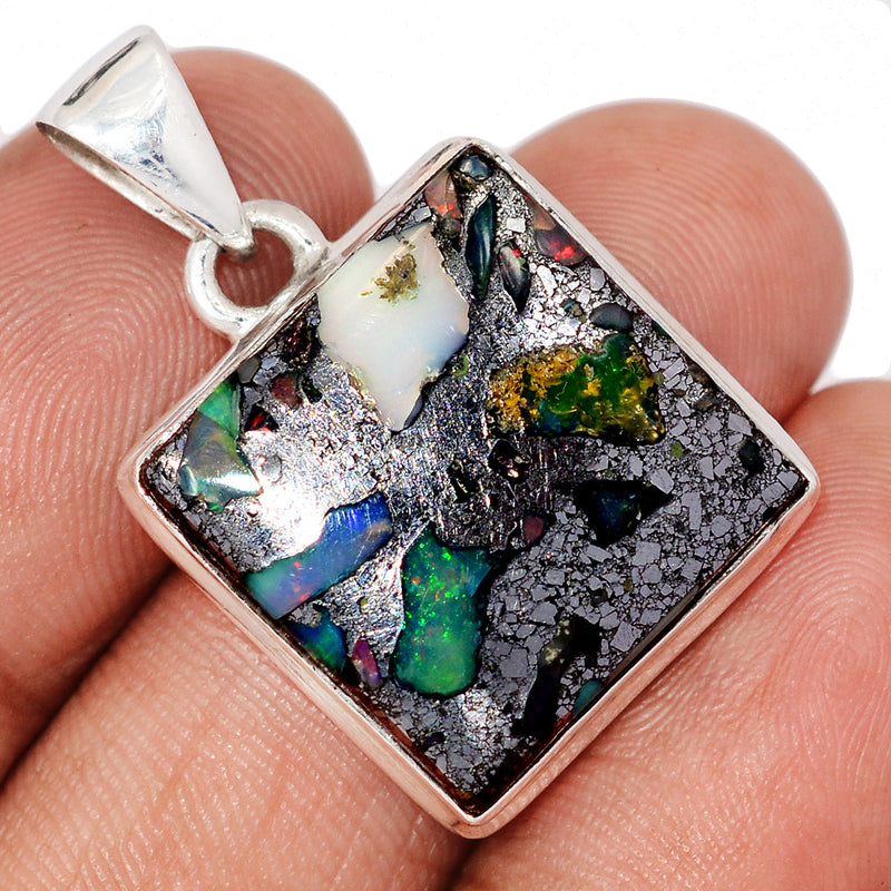 1.2" Ethiopian Opal In Pyrite Pendants - EOPP139