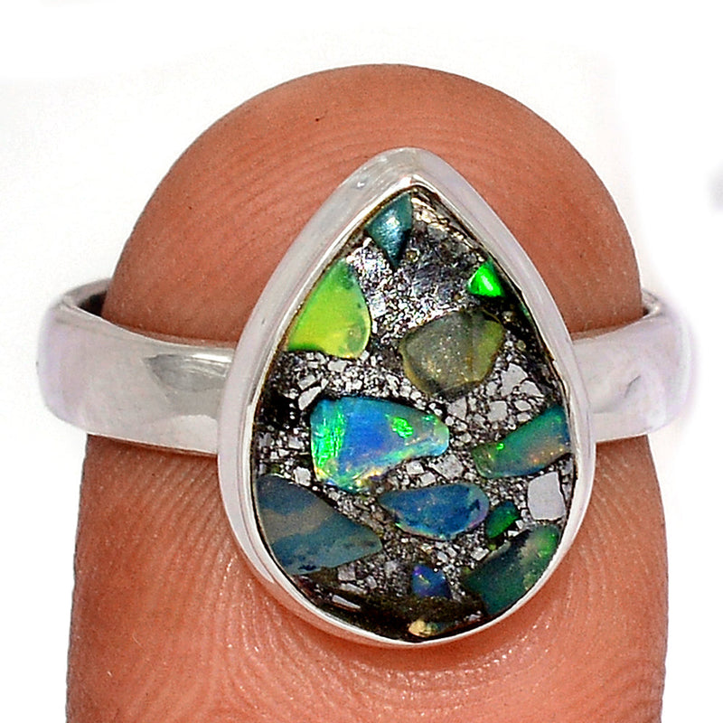 Ethiopian Opal In Pyrite Ring - EOPR50