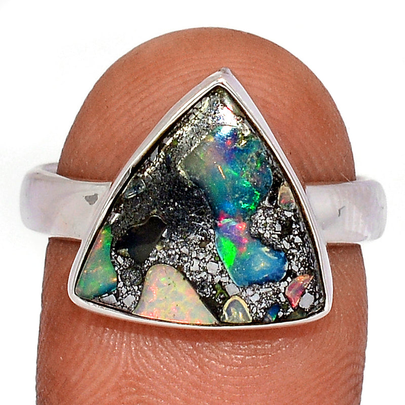 Ethiopian Opal In Pyrite Ring - EOPR58