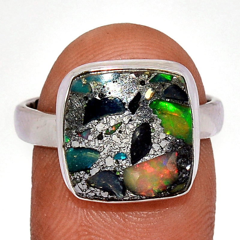 Ethiopian Opal In Pyrite Ring - EOPR63