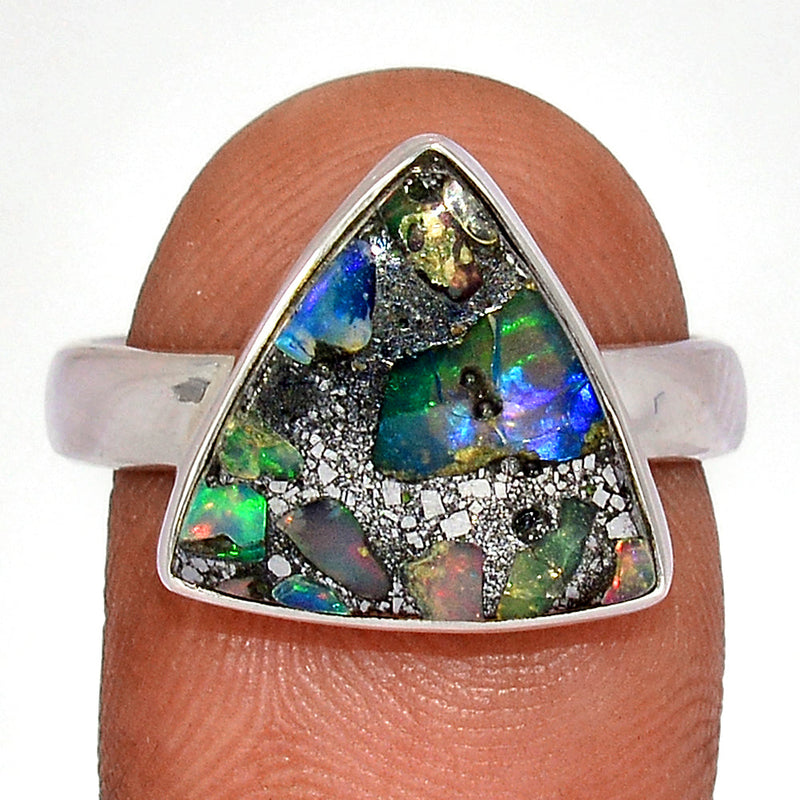 Ethiopian Opal In Pyrite Ring - EOPR69