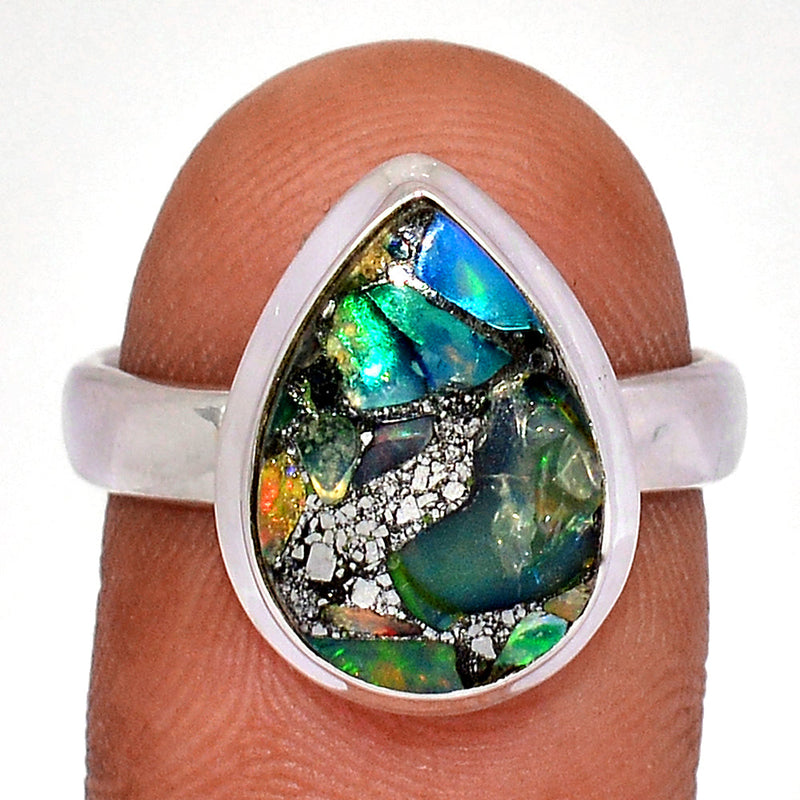 Ethiopian Opal In Pyrite Ring - EOPR74