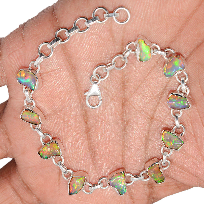 8.6" Ethiopian Opal Polish Rough Bracelets - EPRB109