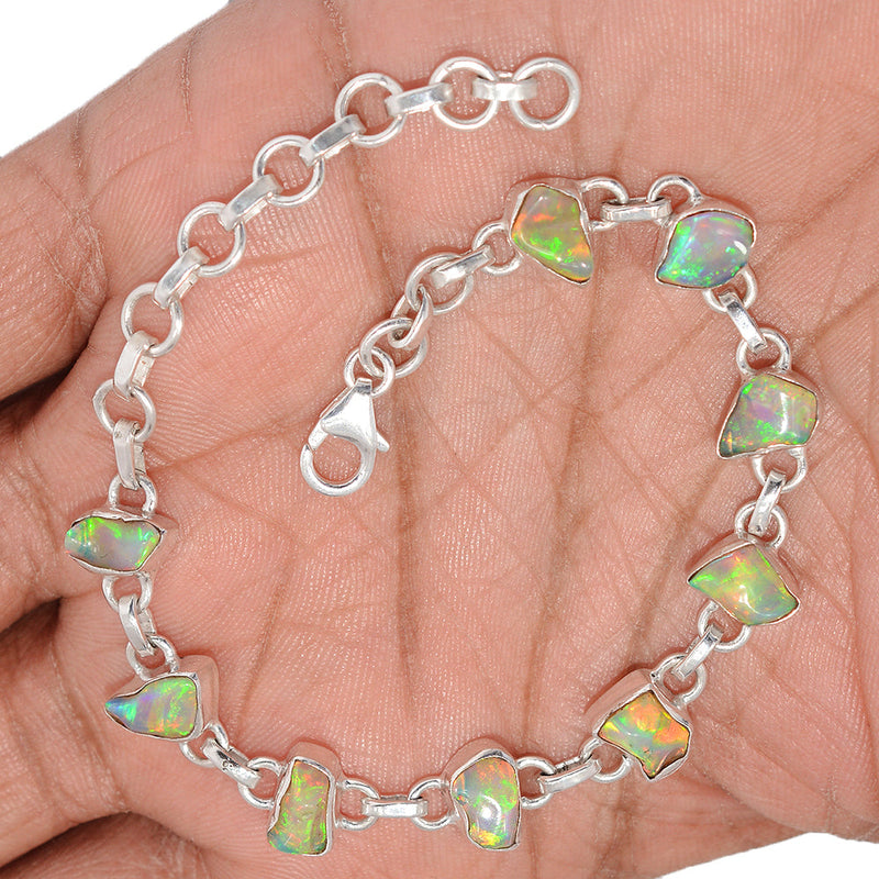 8.6" Ethiopian Opal Polish Rough Bracelets - EPRB118