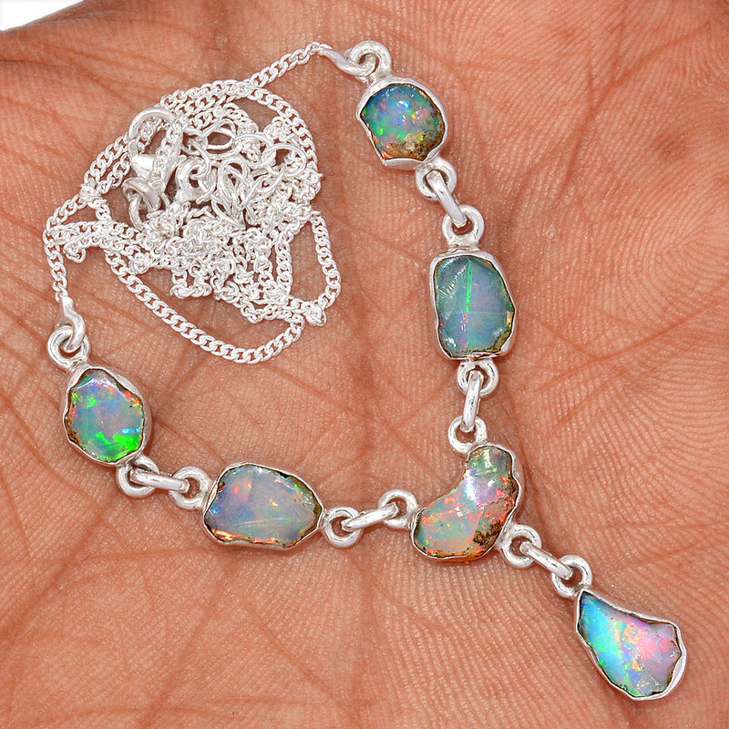 19.6" Ethiopian Opal Polish Rough Necklace - EPRN90