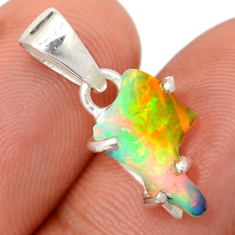 0.8" Claw - Ethiopian Opal Polish Rough Pendants - EPRP981