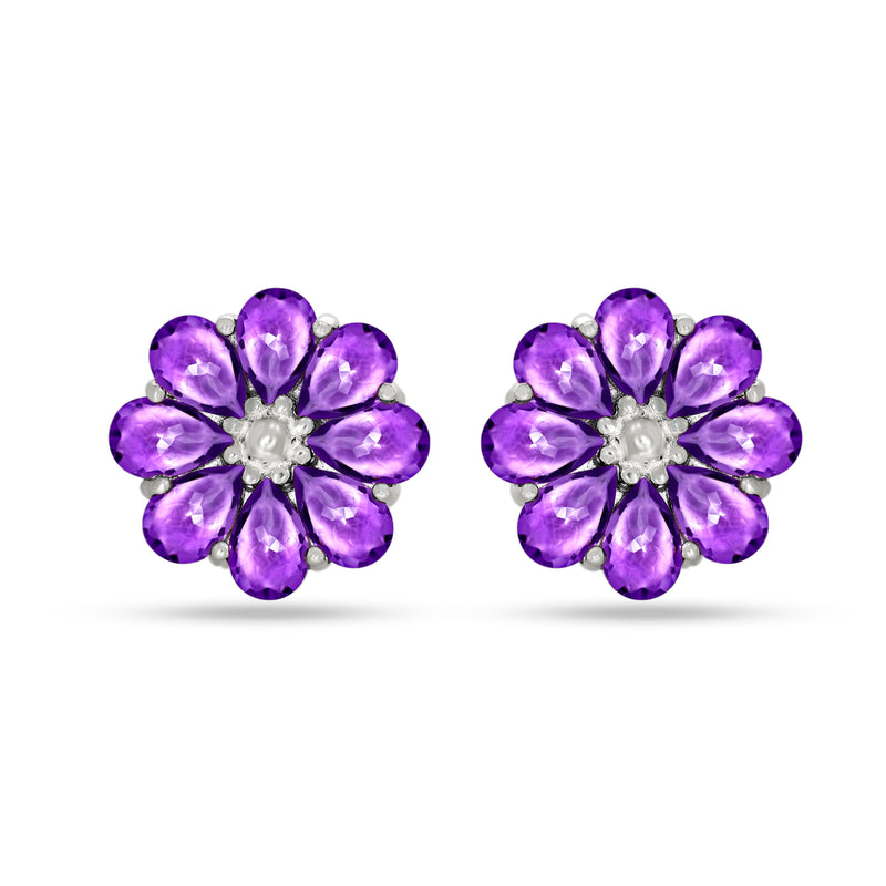 4*6 MM Pear - Amethyst Faceted Earrings - ER2127A