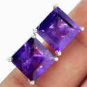 10*10 MM Square - Amethyst Faceted Earrings - ER2151A