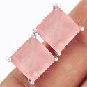 10*10 MM Square - Rose Quartz Faceted Earrings - ER2151RQ