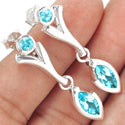 5*10 MM Marquise & 4*4 MM Round - Blue Topaz Earrings - ER2152BT