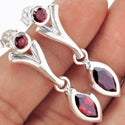 5*10 MM Marquise & 4*4 MM Round - Garnet Faceted Earrings - ER2152G