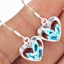 3*6 MM Marquise - Heart - Blue Topaz Earrings - ER2153BT
