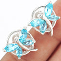 4*8, 3*6 MM Marquise - Butterfly - Blue Topaz Earrings - ER2155BT