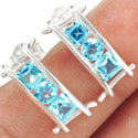 4*4 MM Square & Round - Blue Topaz Earrings - ER2156BT