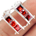 4*4 MM Square & Round - Garnet Faceted Earrings - ER2156G