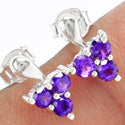 3*3 MM Round - Amethyst Faceted Earrings - ER2158A