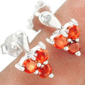 3*3 MM Round - Carnelian Faceted Earrings - ER2158CRF