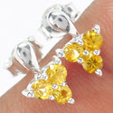 3*3 MM Round - Citrine Earrings - ER2158C