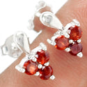 3*3 MM Round - Garnet Faceted Earrings - ER2158G