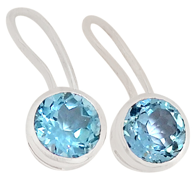 8*8 MM Round - Blue Topaz Earrings - ER2163BT