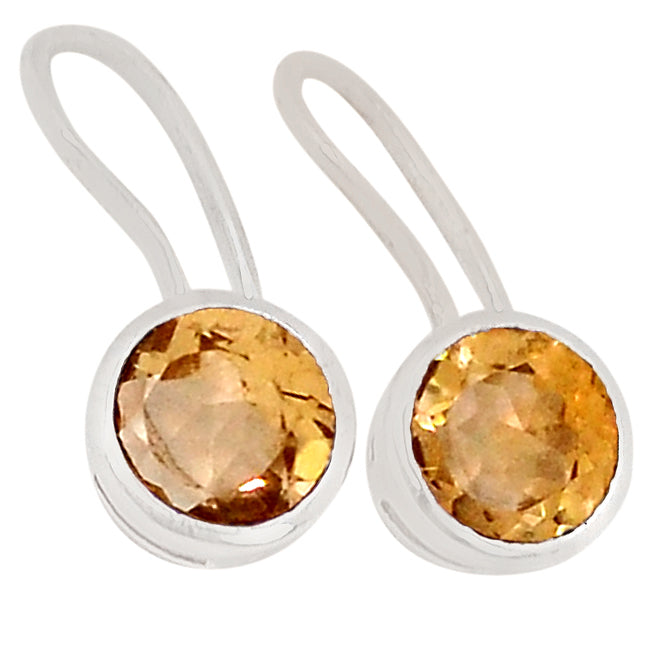 8*8 MM Round - Citrine Earrings - ER2163C