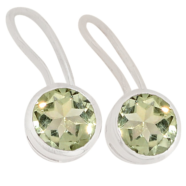 8*8 MM Round - Green Amethyst Earrings - ER2163GA