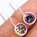 8*8 MM Round - Rainbow Topaz Earrings - ER2163MT
