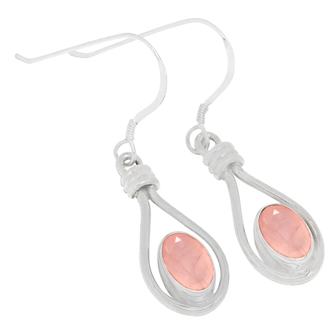 6*8 MM Oval - Rose Quartz Faceted Earrings - ER2171RQ