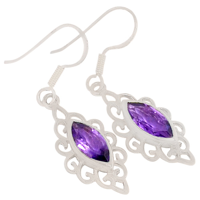 6*12 MM Marquise - Amethyst Faceted Earrings - ER2177A