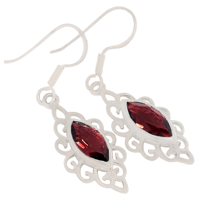 6*12 MM Marquise - Garnet Faceted Earrings - ER2177G