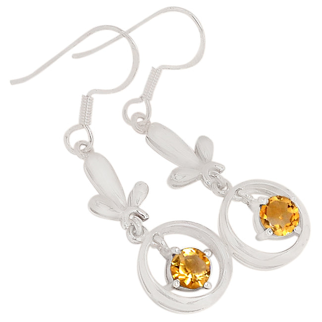 6*6 MM Round - Citrine Earrings - ER2178C